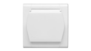 FESTA Gniazdo pojedyncze 2P+Z IP44 z klapką białe 0873-00