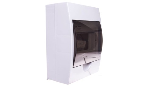 Rozdzielnica modułowa 1x6 natynkowa IP40 IK06 N+PE II klasa drzwi transparentne szare DB106S 1X6P/SMD biała 3831