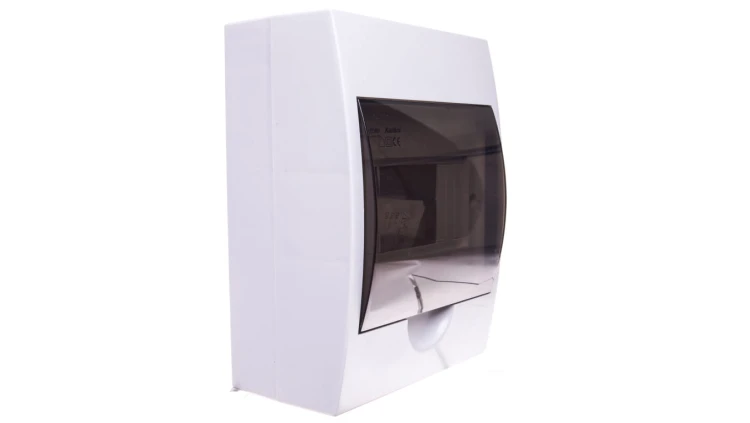 Rozdzielnica modułowa 1x6 natynkowa IP40 IK06 N+PE II klasa drzwi transparentne szare DB106S 1X6P/SMD biała 3831