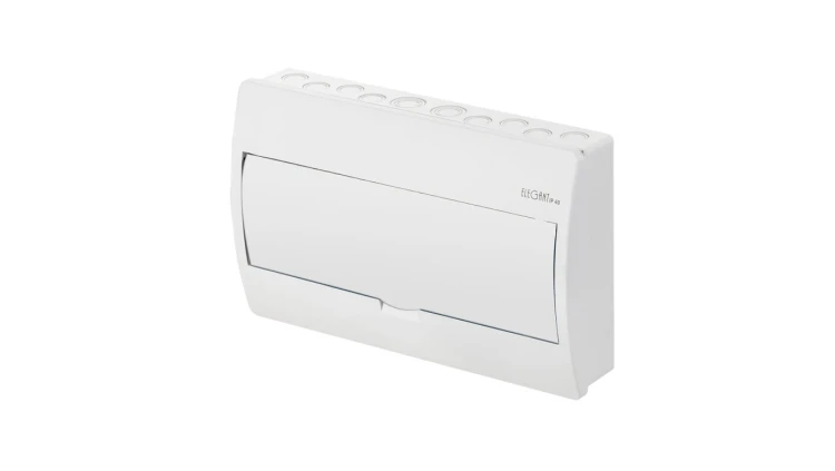 Rozdzielnica natynkowa ELEGANT 1x12 N+PE biała IP40 drzwi białe 2423-00