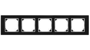 VESTRA ramka pięciokrotna IP20 czarny/chrom 3875-46