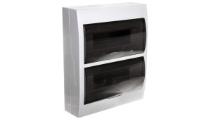 Rozdzielnica modułowa 2x12 natynkowa IP40 IK06 N+PE II klasa drzwi transparentne szare DB212S 2X12P/SMD biała 3835