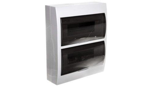 Rozdzielnica modułowa 2x12 natynkowa IP40 IK06 N+PE II klasa drzwi transparentne szare DB212S 2X12P/SMD biała 3835