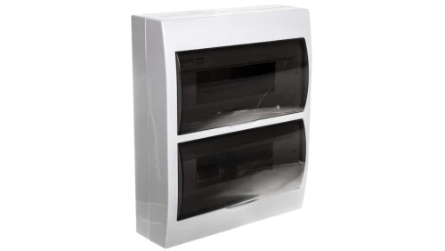 Rozdzielnica modułowa 2x12 natynkowa IP40 IK06 N+PE II klasa drzwi transparentne szare DB212S 2X12P/SMD biała 3835