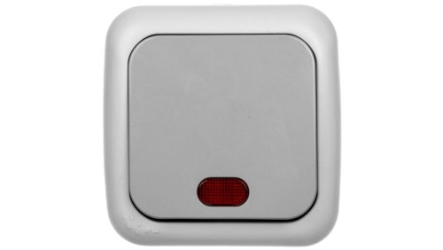 Palmiye Łącznik 1-Biegunowy Podświetlany, Kolor Szary / 90555519