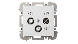 SANTRA gniazdo R-TV-2xSAT końcowe bez ramki podtynkowe biały 4160-10