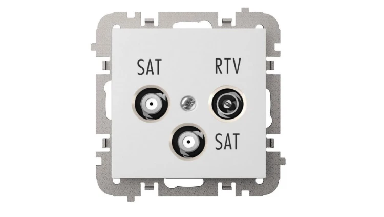SANTRA gniazdo R-TV-2xSAT końcowe bez ramki podtynkowe biały 4160-10