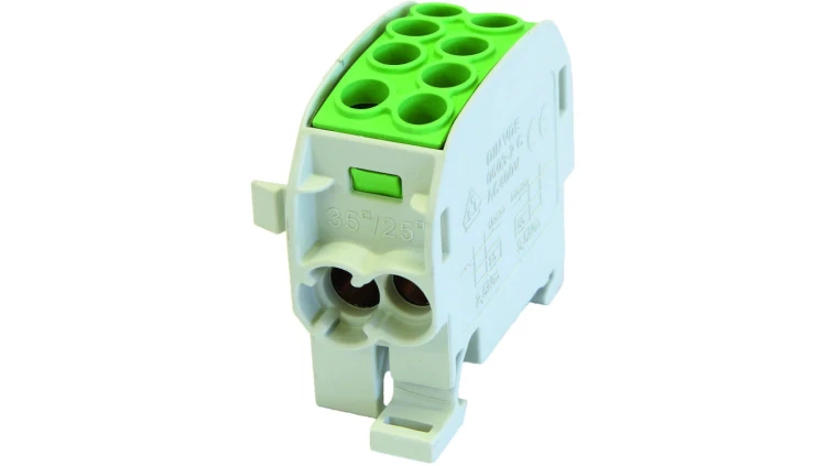 Blok rozdzielczy 1-potencjałowy łączony SCB 35-Cu (80210) SIMBLOCK 2x4-35mm2, 2x2,5-25mm2 zielony 81504005