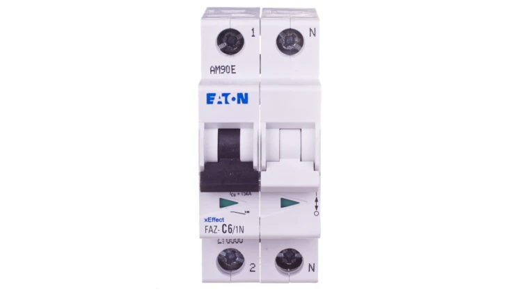 Wyłącznik nadprądowy 1+N C 6A 15kA AC FAZ C6/1N 278668