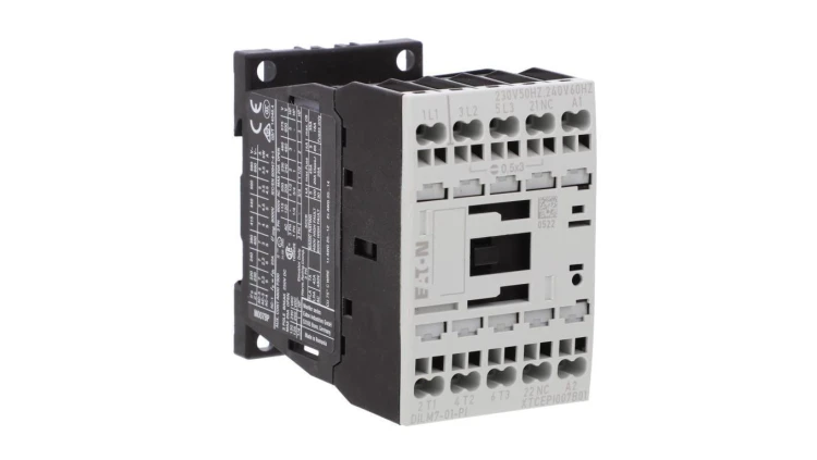 Stycznik mocy DILM7-01(230V50HZ,240V60HZ)-PI 3P 380 V 400 V 3 kW 1R 230 V AC Push-In 199224