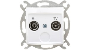 CARLA Gniazdo antenowe R-TV końcowe białe 1752-10