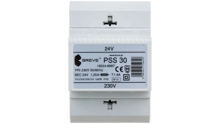 Transformator 1-fazowy modułowy PSS 30VA 230/24V 16024-9997