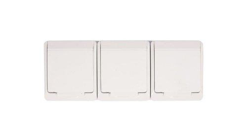 Hermes Gniazdo hermetyczne potrójne z/u 16A IP44 białe GNT 0323-02