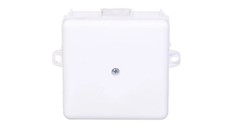 Puszka hermetyczna n/t 86x86x39mm z zaciskiem 5x2,5mm z uszami montaż. IP55 biała 0226-11