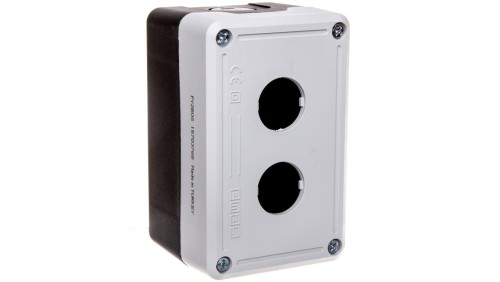 Kaseta sterownicza na 2 przyciski/lampki - pusta, czarno-szara, T0-PY2BOS