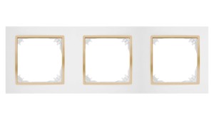SANTRA ramka potrójna biały/złoty 4173-27