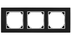 SANTRA ramka potrójna czarny/chrom 4173-46