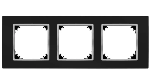 SANTRA ramka potrójna czarny/chrom 4173-46