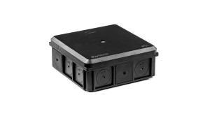 Puszka naścienna 90x37x90mm IP55 z dławnicami z wkrętem czarna NSW90x90 35418707