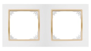 SANTRA ramka podwójna biały/złoty 4172-27