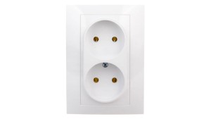 CARLA Gniazdo podwójne b/u białe 1741-00