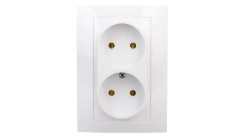 CARLA Gniazdo podwójne b/u białe 1741-00