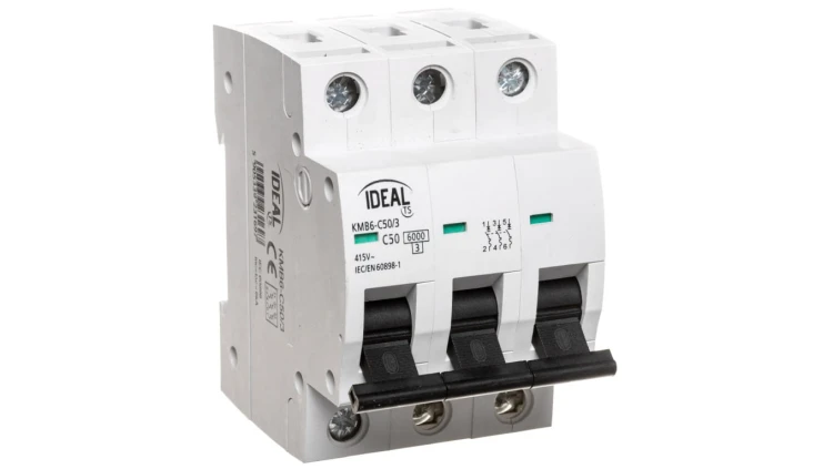 Wyłącznik nadprądowy 3P C 50A 6kA AC KMB6-C50/3 23169