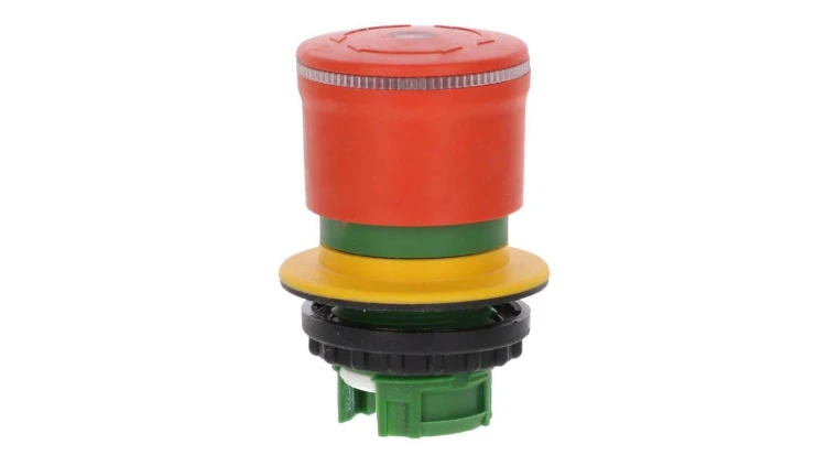 Miniaturowy przycisk bezpieczeństwa 30mm do otworu 22mm pierścień podświetlany odblokowanie przez przekręcenie M22-PVLT30
