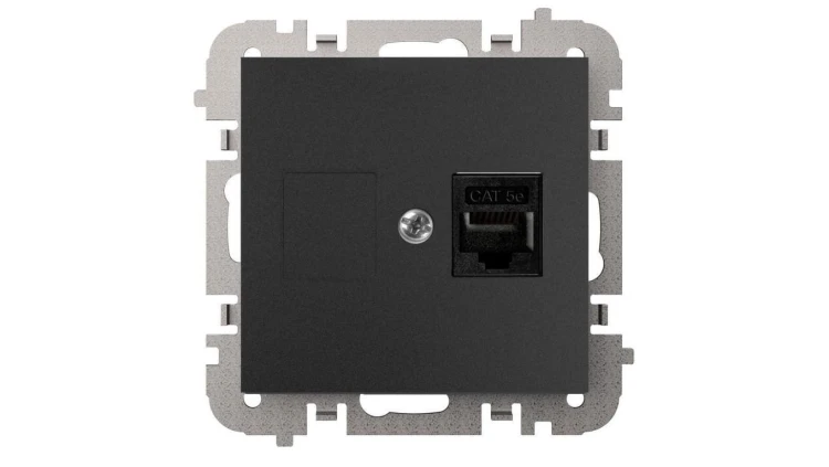SANTRA gniazdo 1xkomputerowe RJ45 bez ramki podtynkowe czarny 4148-19