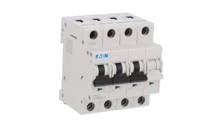Wyłącznik nadprądowy 3P+N D 0,5A 15kA AC FAZ-D0,5/3N 278982