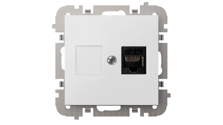 SANTRA gniazdo 1xkomputerowe RJ45 bez ramki podtynkowe biały 4148-10