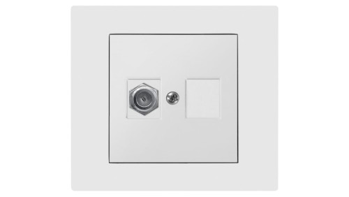 Vestra Gniazdo antenowe TV pojedyncze typ ff bez ramki podtynkowe IP20 biały 3886-10