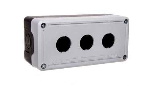 Kaseta sterownicza na 3 przyciski/lampki - pusta, czarno-szara, T0-PY3BOS