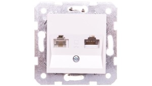 Karre Gniazdo Teleinformatyczne 1xrj11+1xrj45 Kat. 5e, Kolor Biały / 90963635