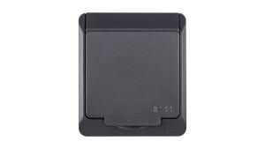 Hermes Gniazdo hermetyczne pojedyncze natynkowe z uziemieniem 16A IP44 antracyt 0321-07