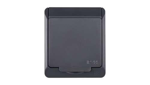 Hermes Gniazdo hermetyczne pojedyncze natynkowe z uziemieniem 16A IP44 antracyt 0321-07