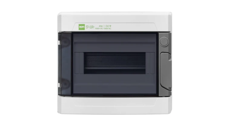 Rozdzielnica hermetyczna EP-LUX natynkowa 1x8 1500V DC 1000V AC PE+N dymny IP65 1961-01