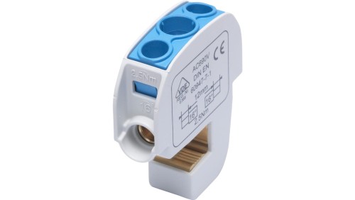 Zacisk izolowany szynowy SBB 16 (86105) SIMBLOCK niebieski 81550003