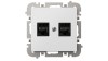 SANTRA gniazdo 2xkomputerowe RJ45 bez ramki podtynkowe biały 4149-10