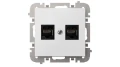SANTRA gniazdo 2xkomputerowe RJ45 bez ramki podtynkowe biały 4149-10