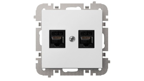 SANTRA gniazdo 2xkomputerowe RJ45 bez ramki podtynkowe biały 4149-10