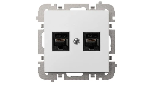 SANTRA gniazdo 2xkomputerowe RJ45 bez ramki podtynkowe biały 4149-10
