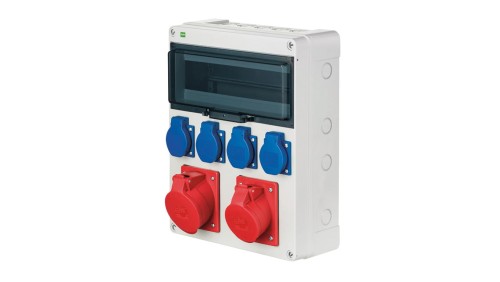 Rozdzielnica RS-12 12-mod. 4x2P+Z, 16A 5P, 32A 5P, IP44 bez zabezpieczeń 6210-01