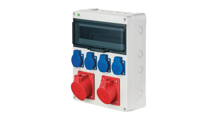 Rozdzielnica RS-12 12-mod. 4x2P+Z, 16A 5P, 32A 5P, IP44 bez zabezpieczeń 6210-01