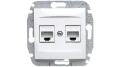 CARLA Gniazdo komputerowe podwójne 2xRJ45 cat 5e białe 1749-10