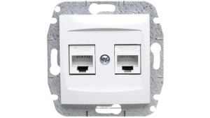 CARLA Gniazdo komputerowe podwójne 2xRJ45 cat 5e białe 1749-10