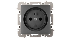 Vestra Gniazdo 2P+Z bez ramki podtynkowe IP20 czarny 3833-19