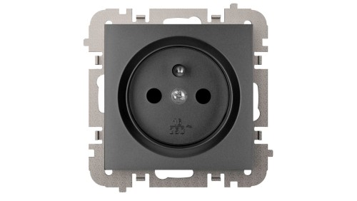 Vestra Gniazdo 2P+Z bez ramki podtynkowe IP20 czarny 3833-19