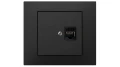 Vestra Gniazdo komputerowe pojedyncze RJ45 bez ramki podtynkowe IP20 czarny 3848-19