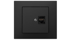 Vestra Gniazdo komputerowe pojedyncze RJ45 bez ramki podtynkowe IP20 czarny 3848-19